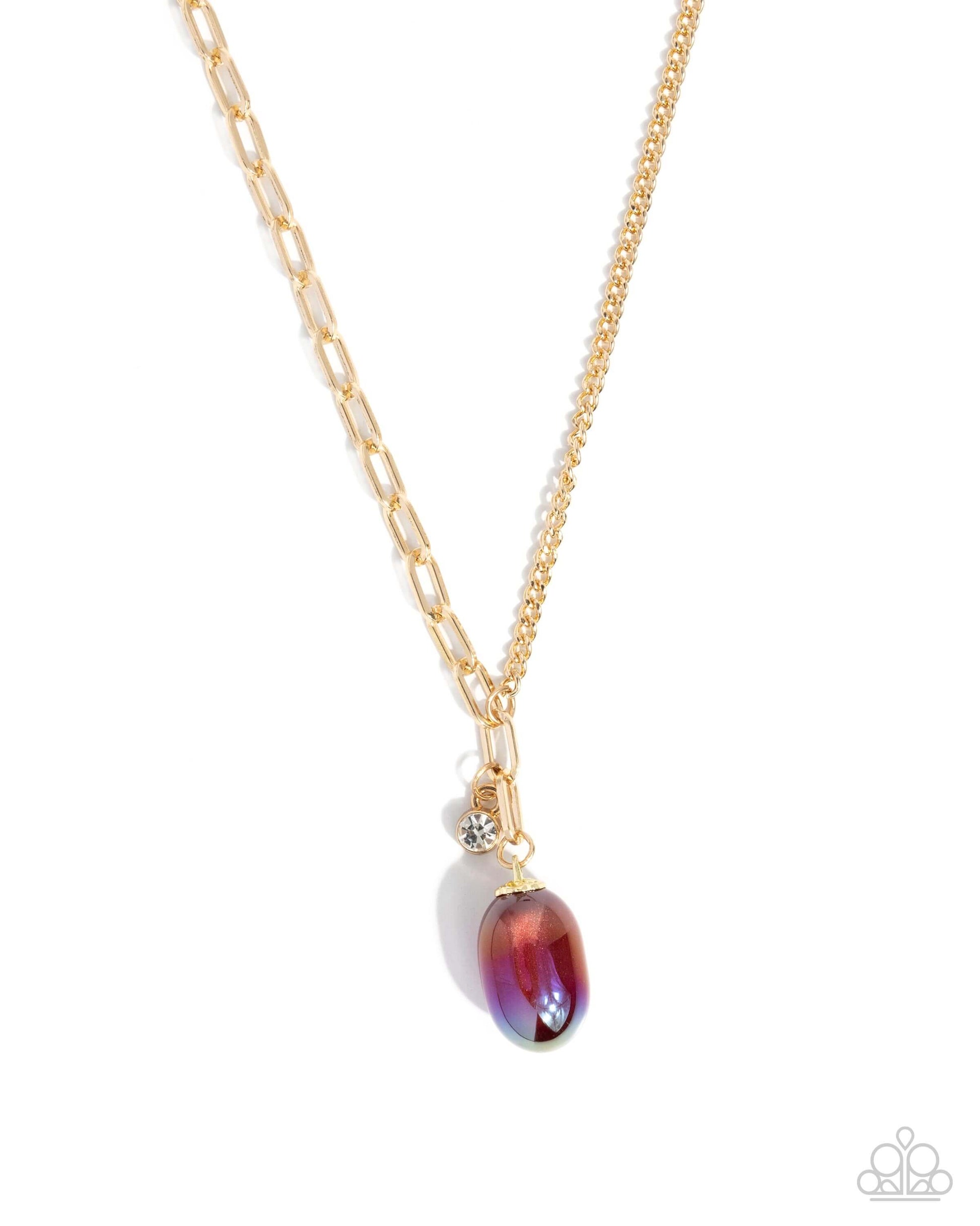 Polished Passage - Red Paparazzi Necklace Accessories,Gold,Necklace,purple,Red,Short Necklace