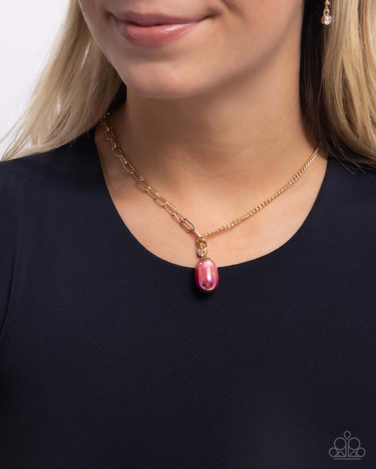 Polished Passage - Red Paparazzi Necklace Accessories,Gold,Necklace,purple,Red,Short Necklace
