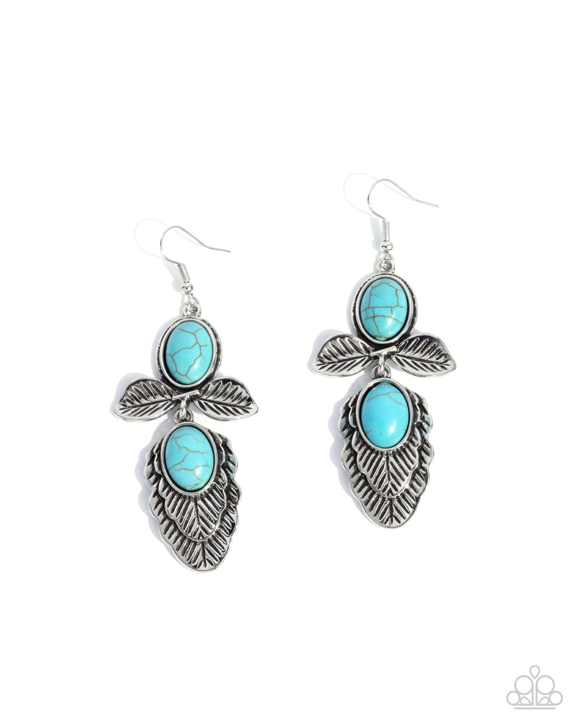Blooming Bevy - Blue Paparazzi Earrings Accessories,Blue,earrings,Turquoise
