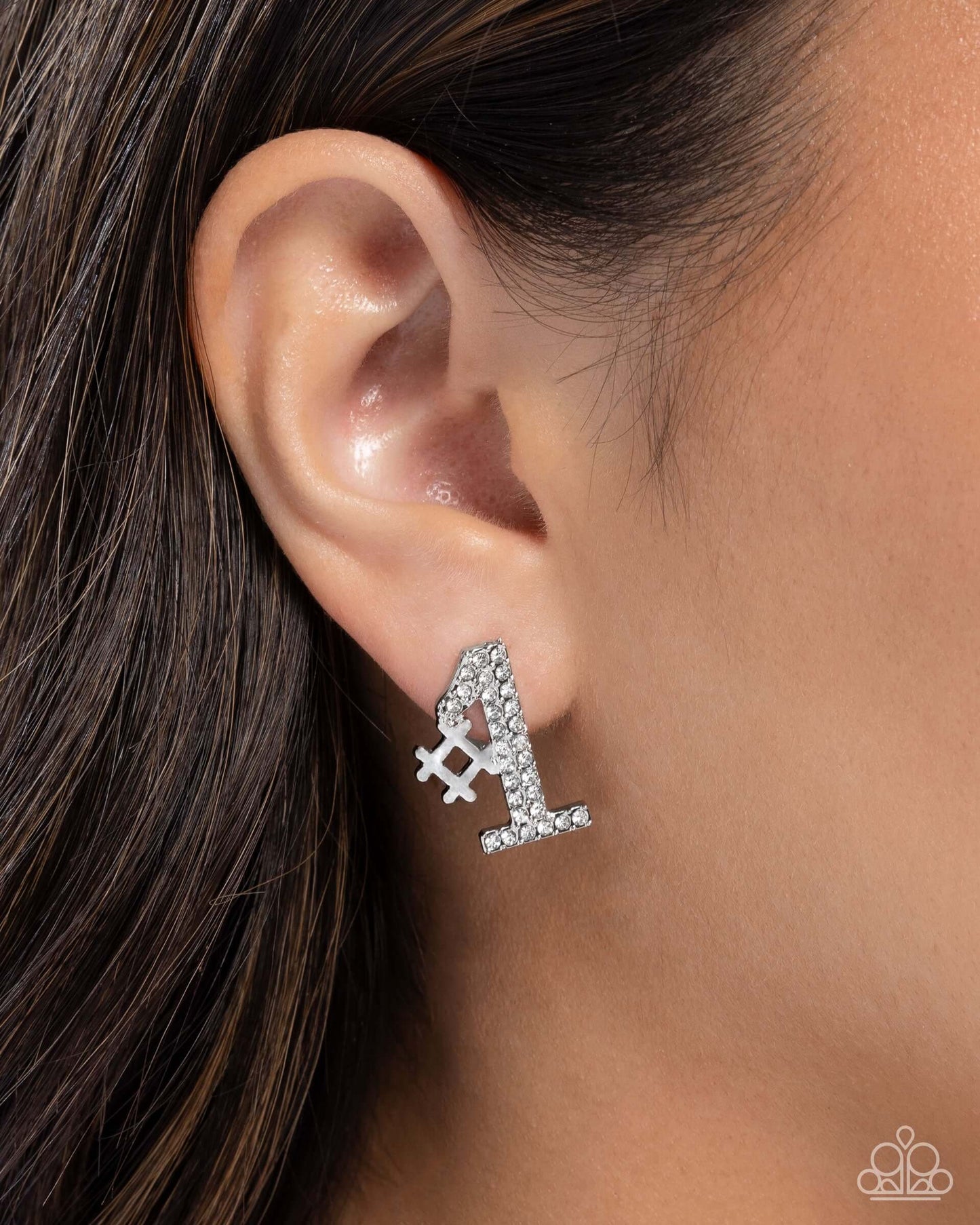 Were Number One, You're Number Two - White Paparazzi Heart Earrings $5 Jewelry with Janet Morgan Earrings