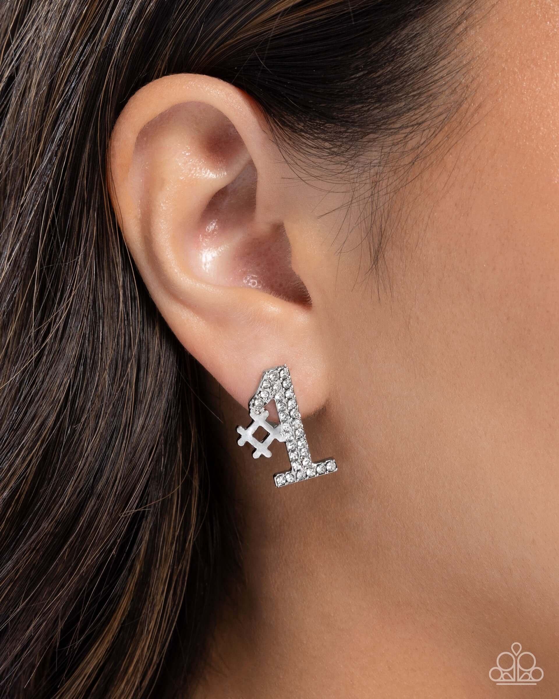Were Number One, You're Number Two - White Paparazzi Heart Earrings $5 Jewelry with Janet Morgan Earrings