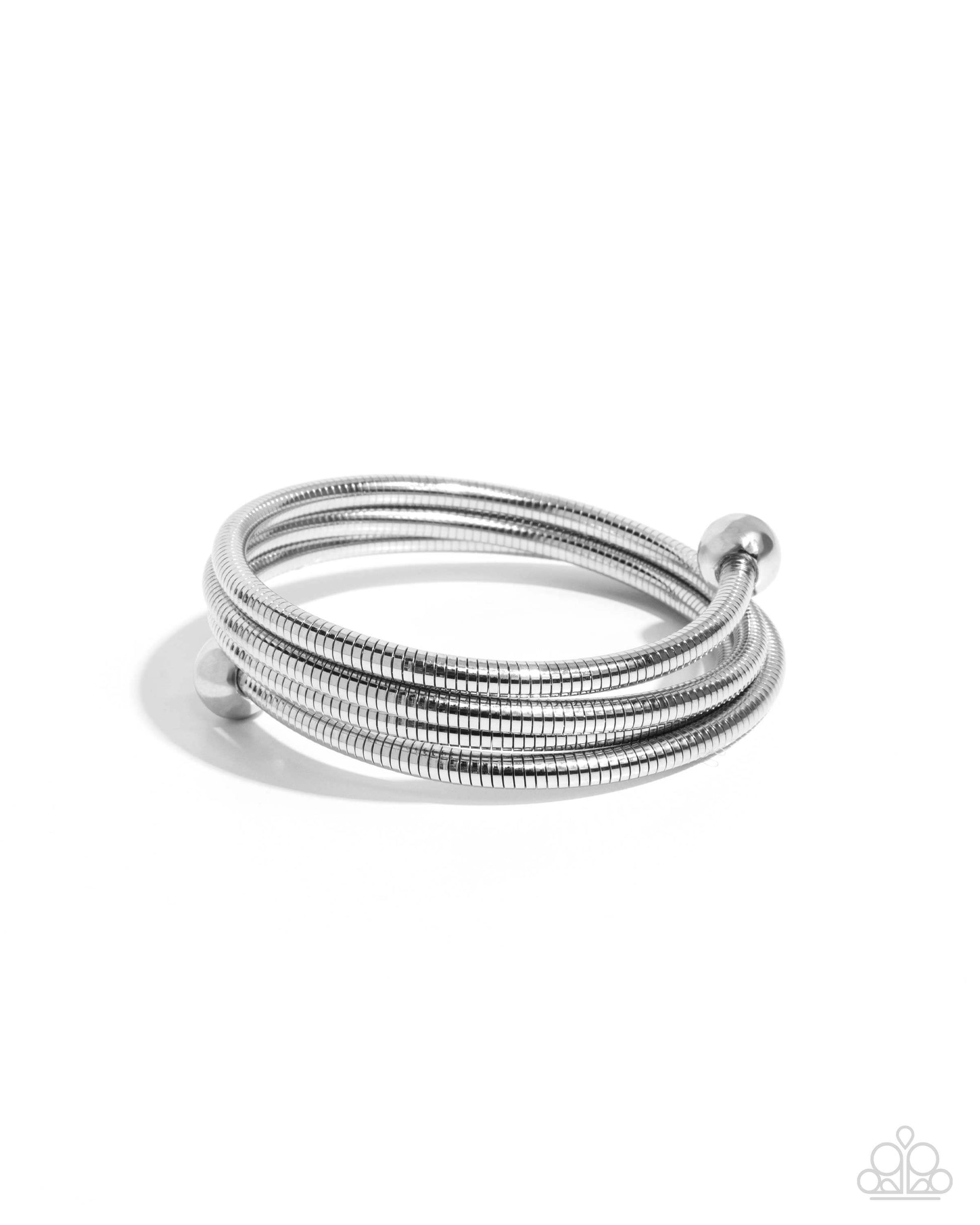 Calmly Coiled - Silver Paparazzi Infinity Wrap Bracelet Accessories,Bracelet,Coil Bracelet,Infinity Wrap,Silver