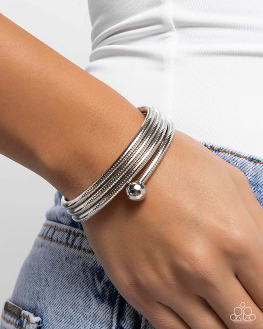 Calmly Coiled - Silver Paparazzi Infinity Wrap Bracelet Accessories,Bracelet,Coil Bracelet,Infinity Wrap,Silver