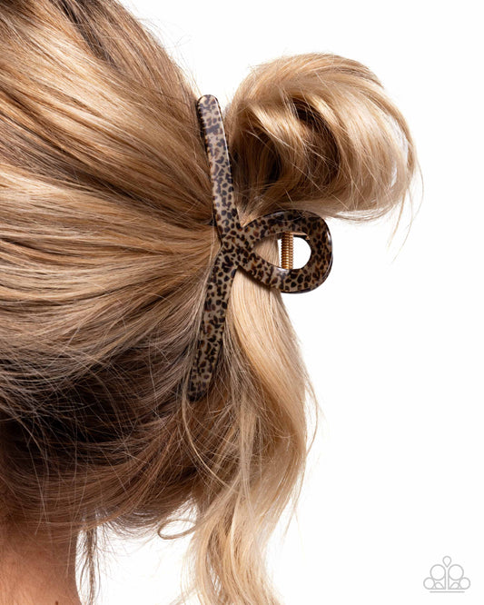 Seize the Spots Paparazzi Hair Clip Accessories,Animal Print,Gold,Hair Clips
