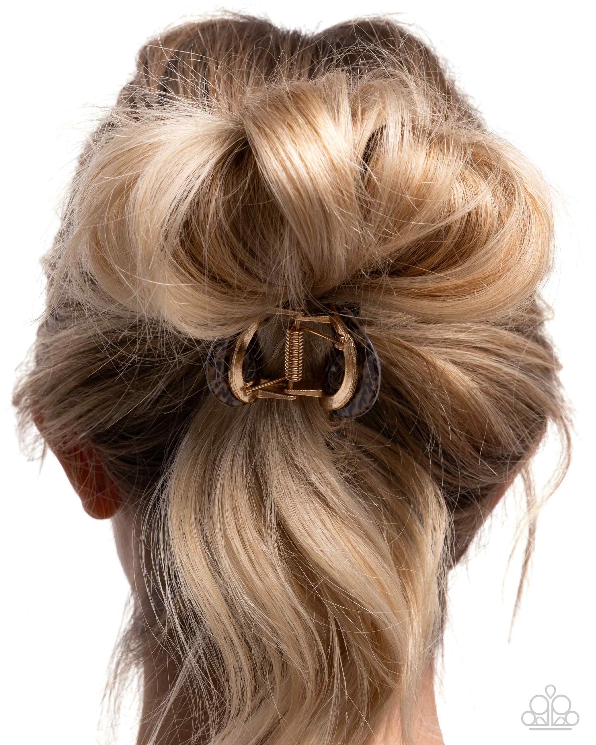 Seize the Spots Paparazzi Hair Clip Accessories,Animal Print,Gold,Hair Clips