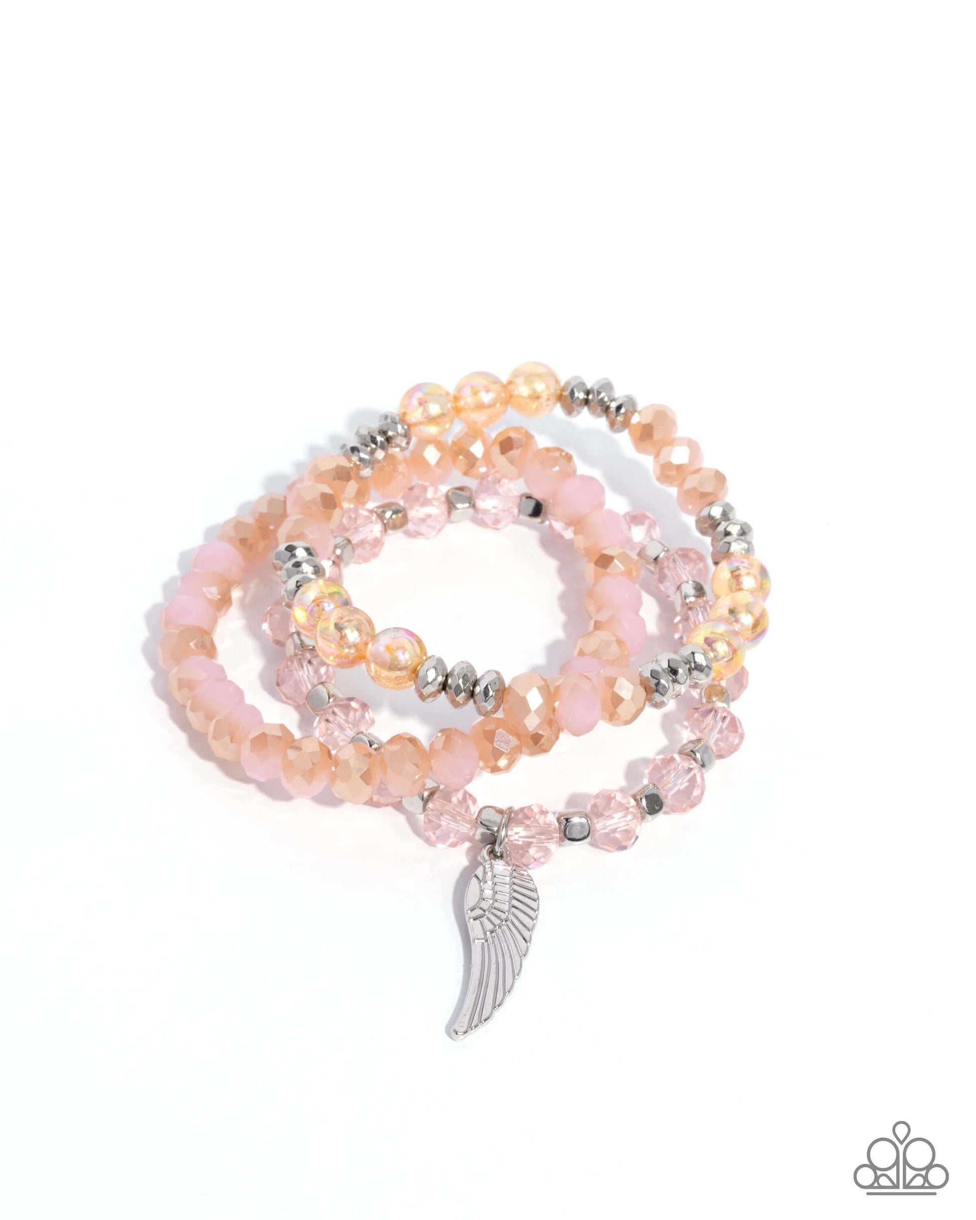 Angelic Aesthetic - Pink Paparazzi Bracelet Accessories,Angel Wings,Bracelet,Faith,Peach,Pink,Stretchy
