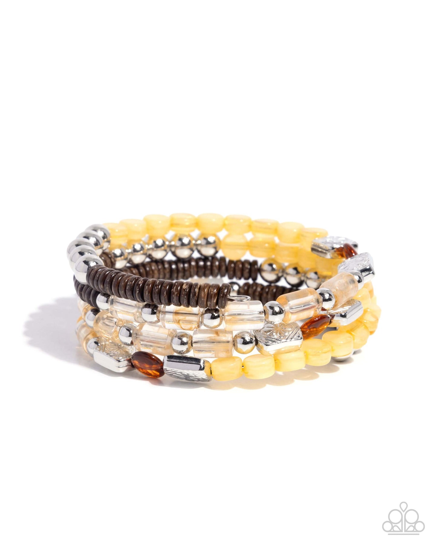 Eclectic Empire - Yellow Paparazzi Coil Infinity Wrap Bracelet Accessories,Bracelet,Coil Bracelet,Infinity Wrap,Yellow