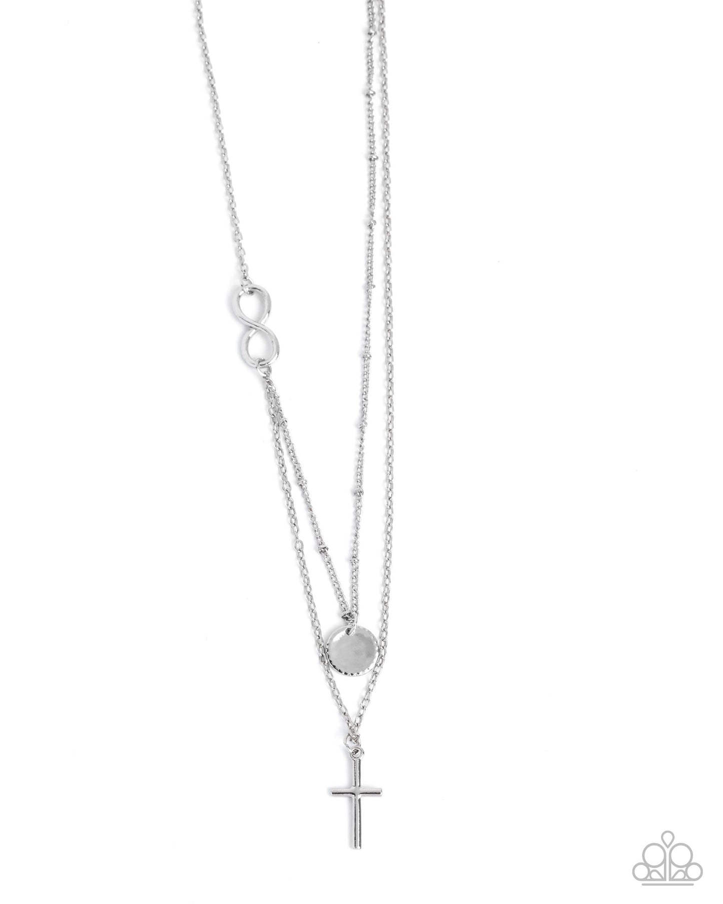 Eternal Embrace - Silver Paparazzi Cross Necklace Accessories,Necklace,Short Necklace