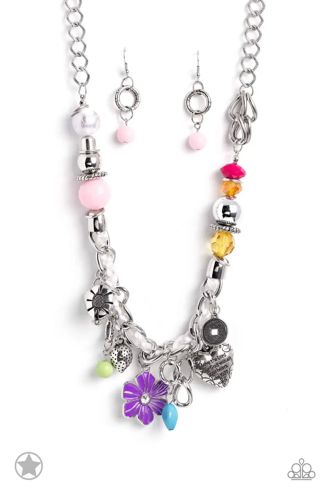 Charmed, I Am Sure - Multi - Paparazzi Accessories Necklace Accessories,Black,Blockbuster,Hearts,Inspirational,Necklace,Short Necklace
