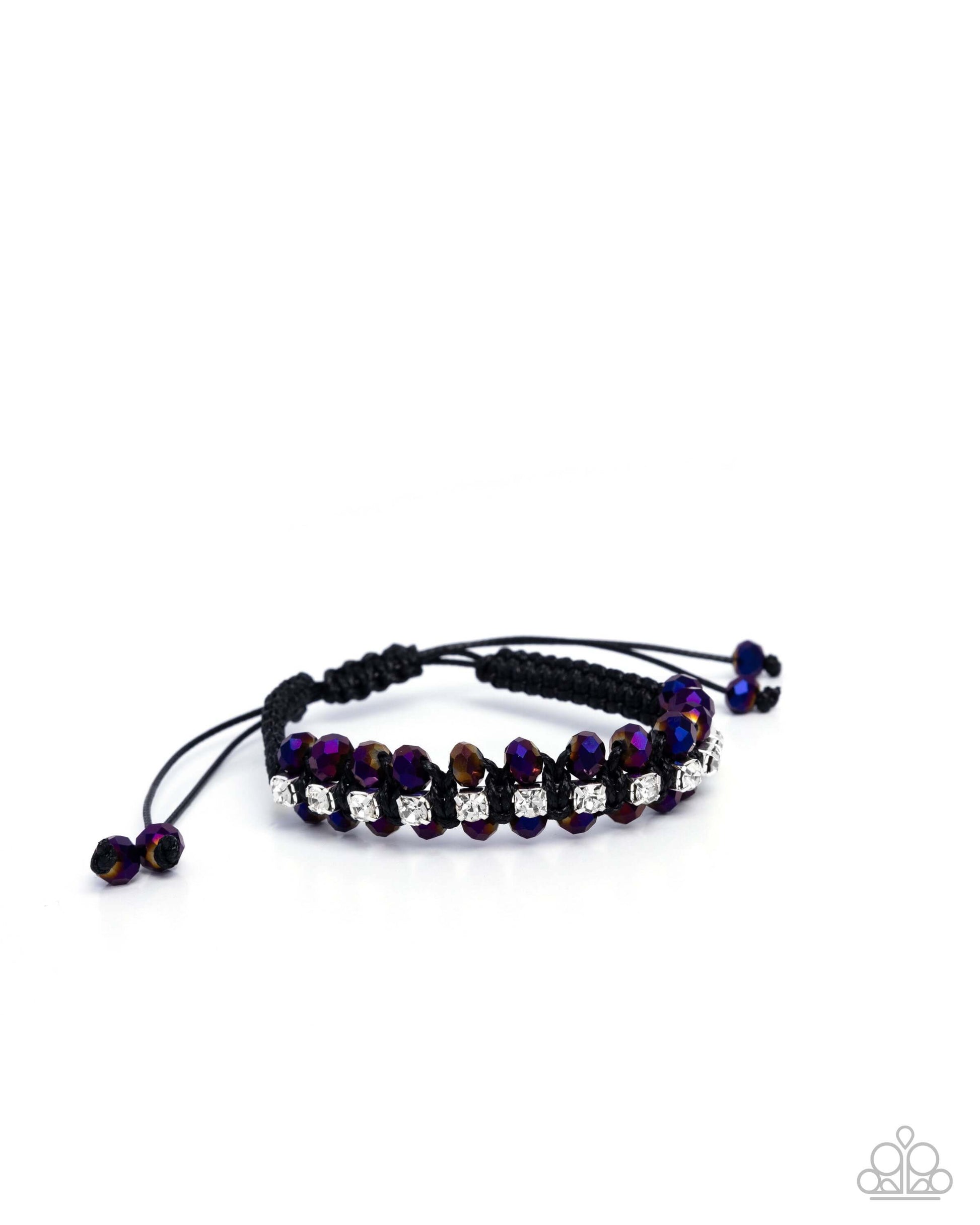 Embedded Effervescence - Purple Paparazzi Bracelet Accessories,Bracelet,Iridescence,purple,Slip Knot Closure