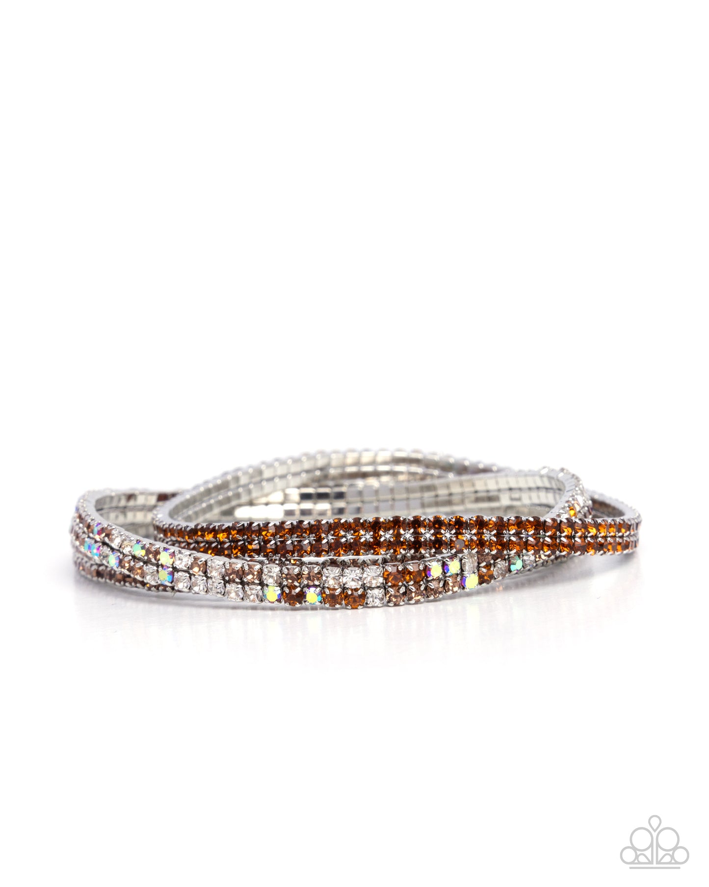 PREORDER ~ Tolerable Twinkle - Brown Paparazzi Bracelet Accessories,Bracelet,Brown,Iridescence,Stretchy,Topaz Stone