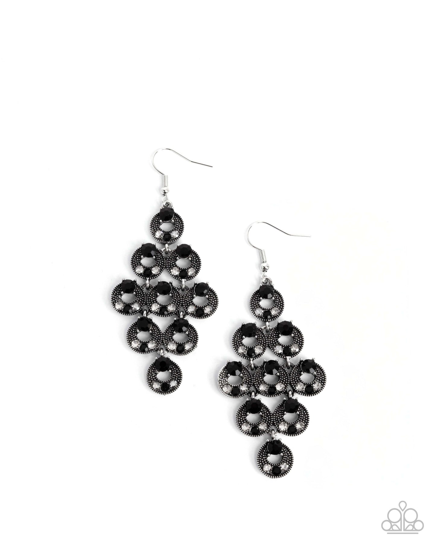 Find Your Sparkle - Black Paparazzi Earrings Accessories,Black,earrings,Gunmetal