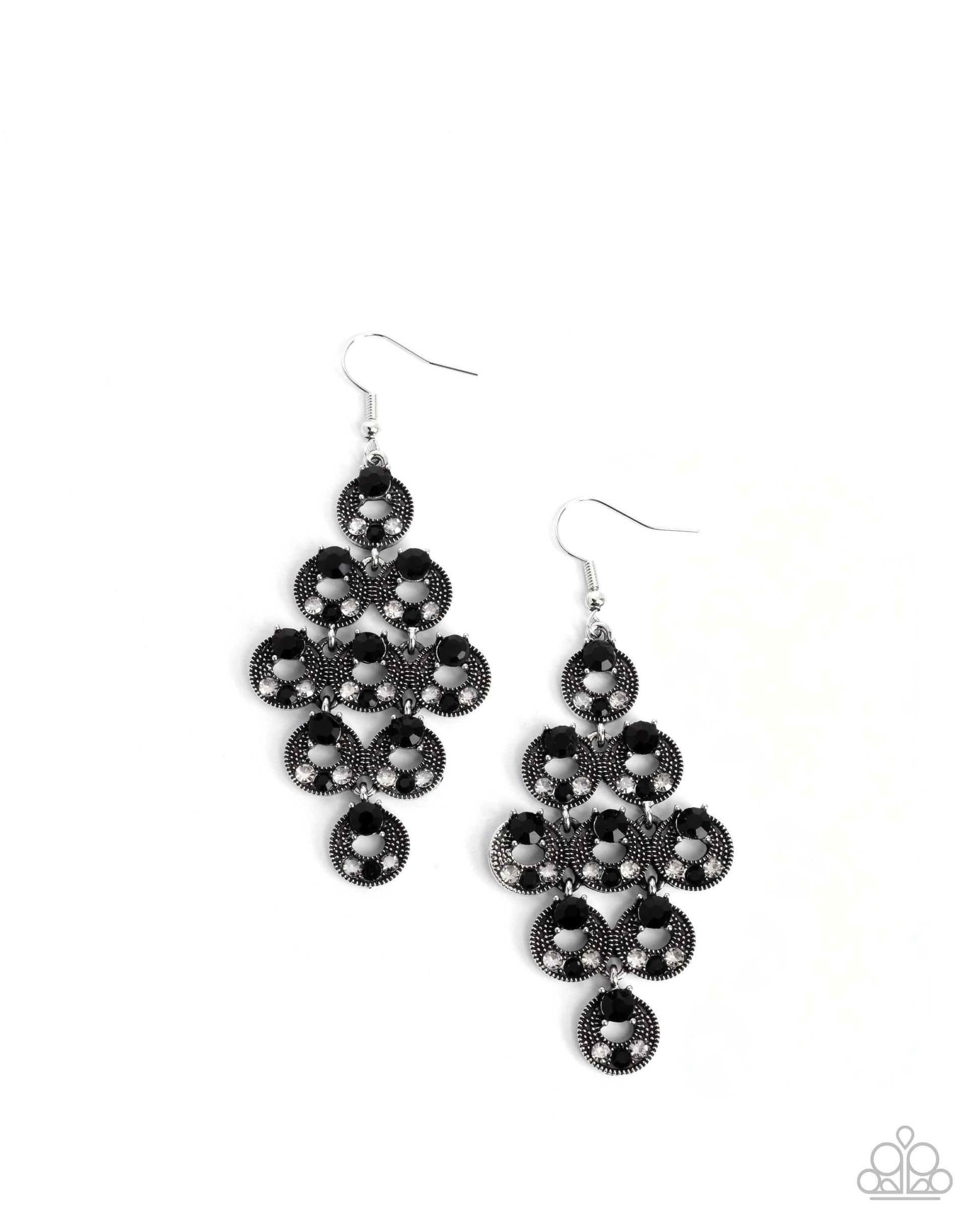 Find Your Sparkle - Black Paparazzi Earrings Accessories,Black,earrings,Gunmetal