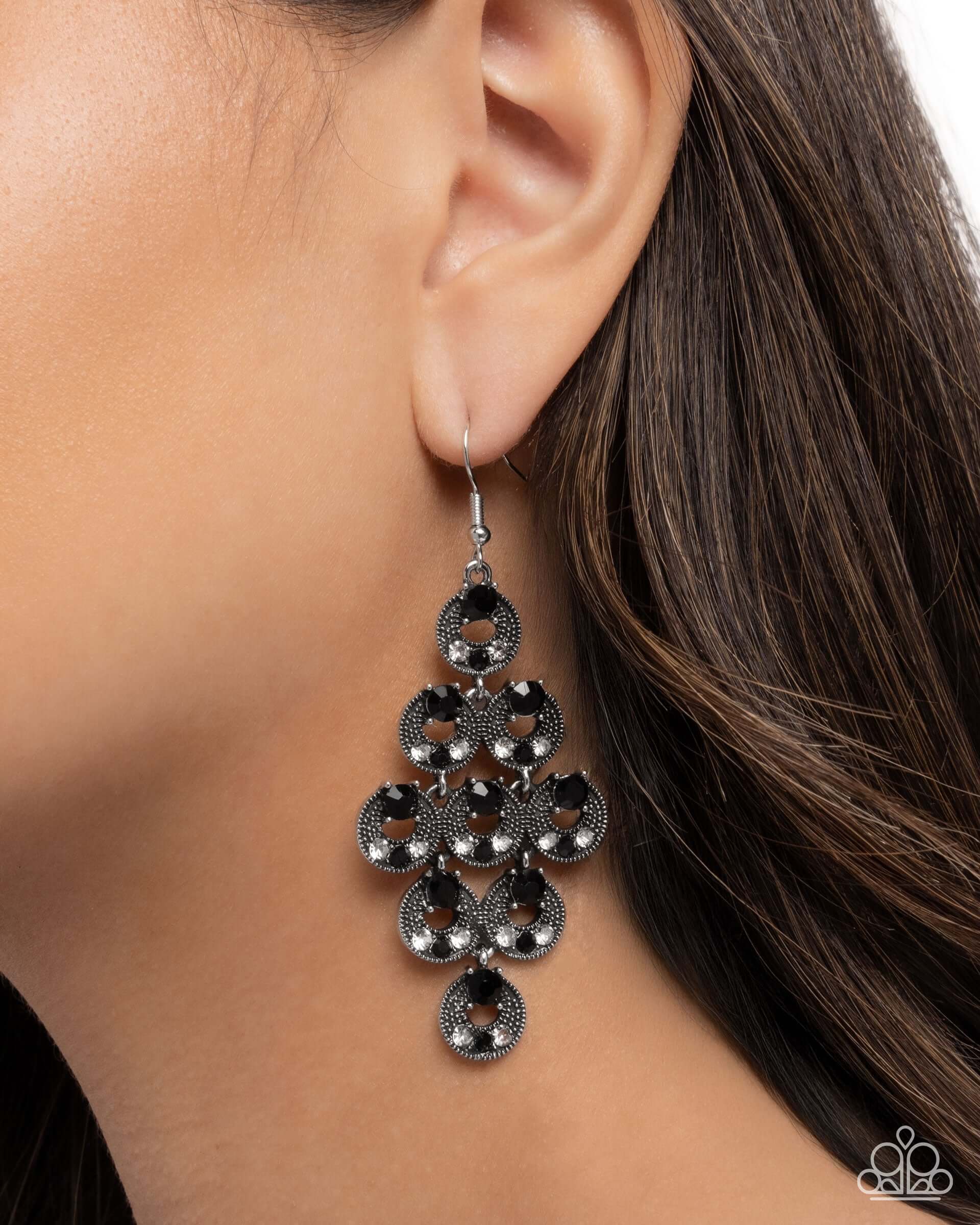 Find Your Sparkle - Black Paparazzi Earrings Accessories,Black,earrings,Gunmetal