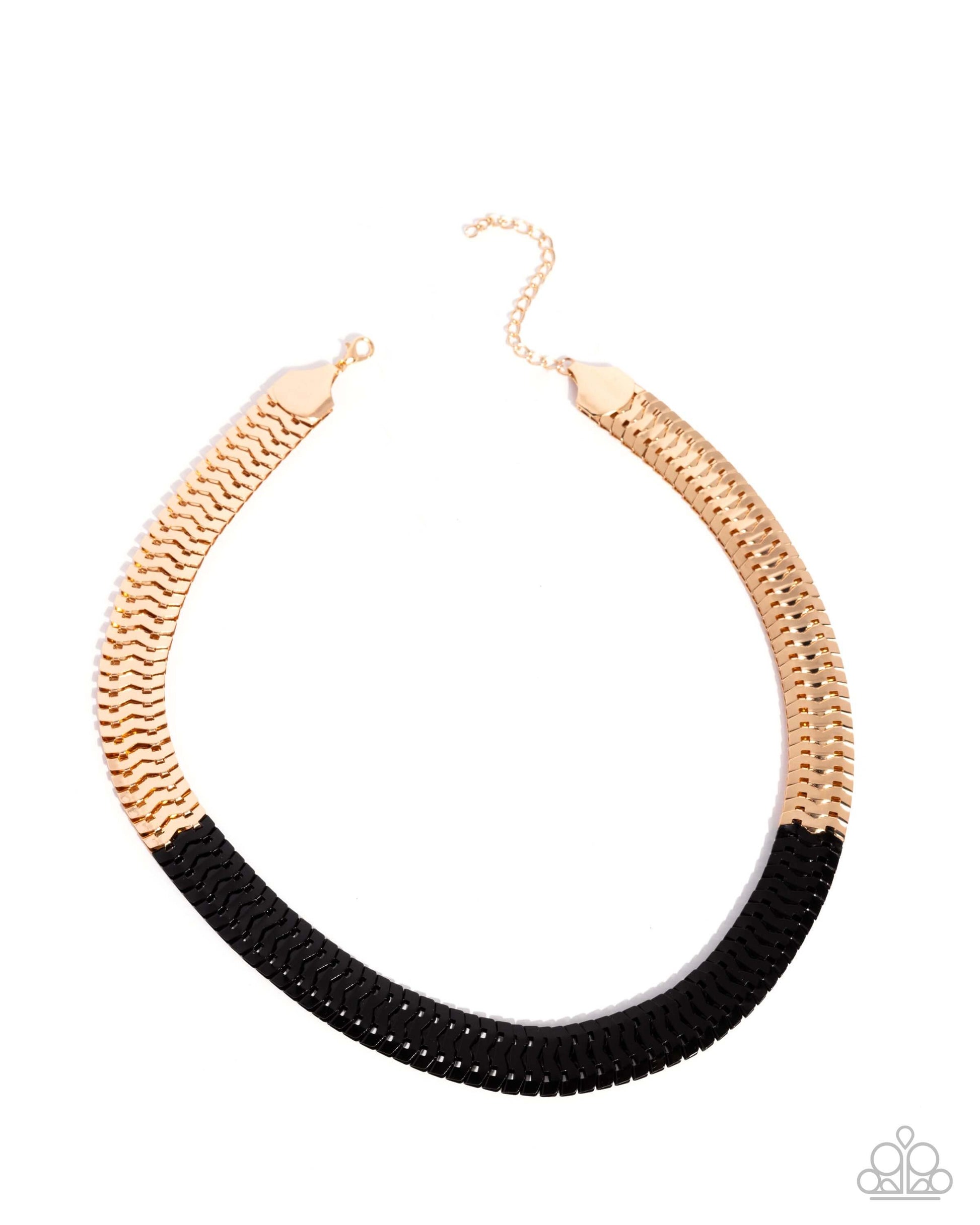 Painted Paradox - Black Paparazzi Necklace Accessories,Black,Gold,Necklace,Short Necklace