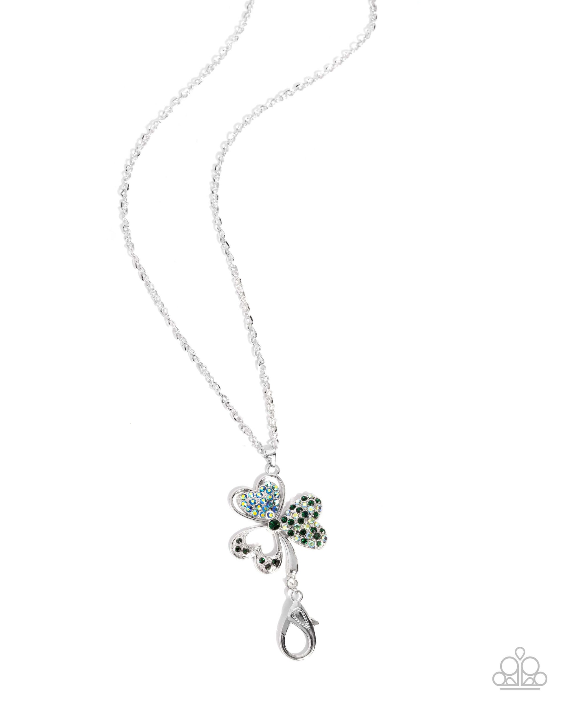 Opportune Opulence - Green Paparazzi Clover Necklace Accessories,Lanyard,Long Necklace,Multicolor,Necklace,Seasonal