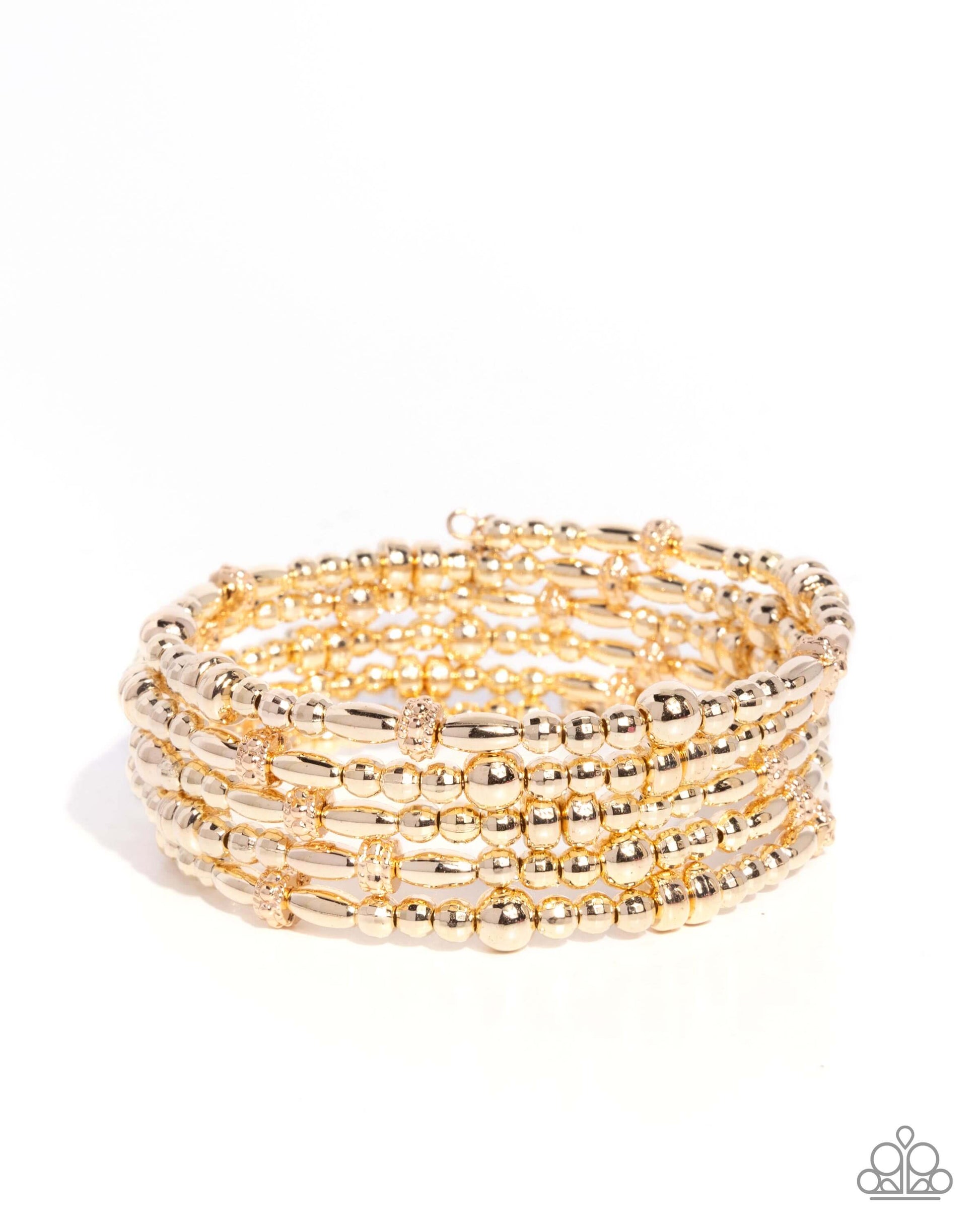 Boisterous Beads - Gold Paparazzi Coil Bracelet Accessories