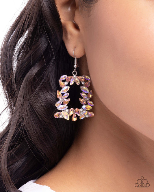 Fierce Frame - Orange Paparazzi Earrings
