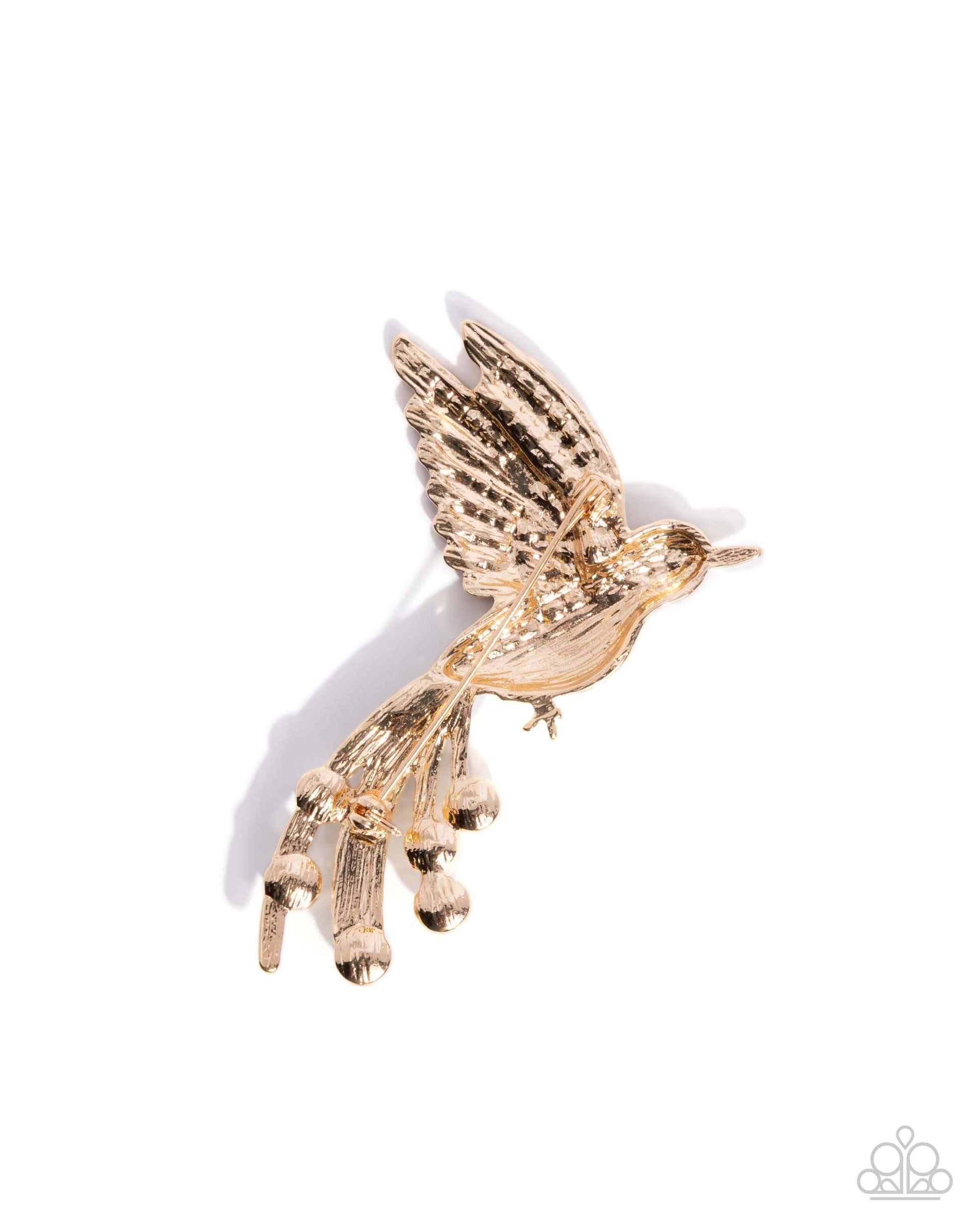 Hummingbird Homage - Green Paparazzi Brooch Accessories,Brooch,Green,Hummingbird,Pearls