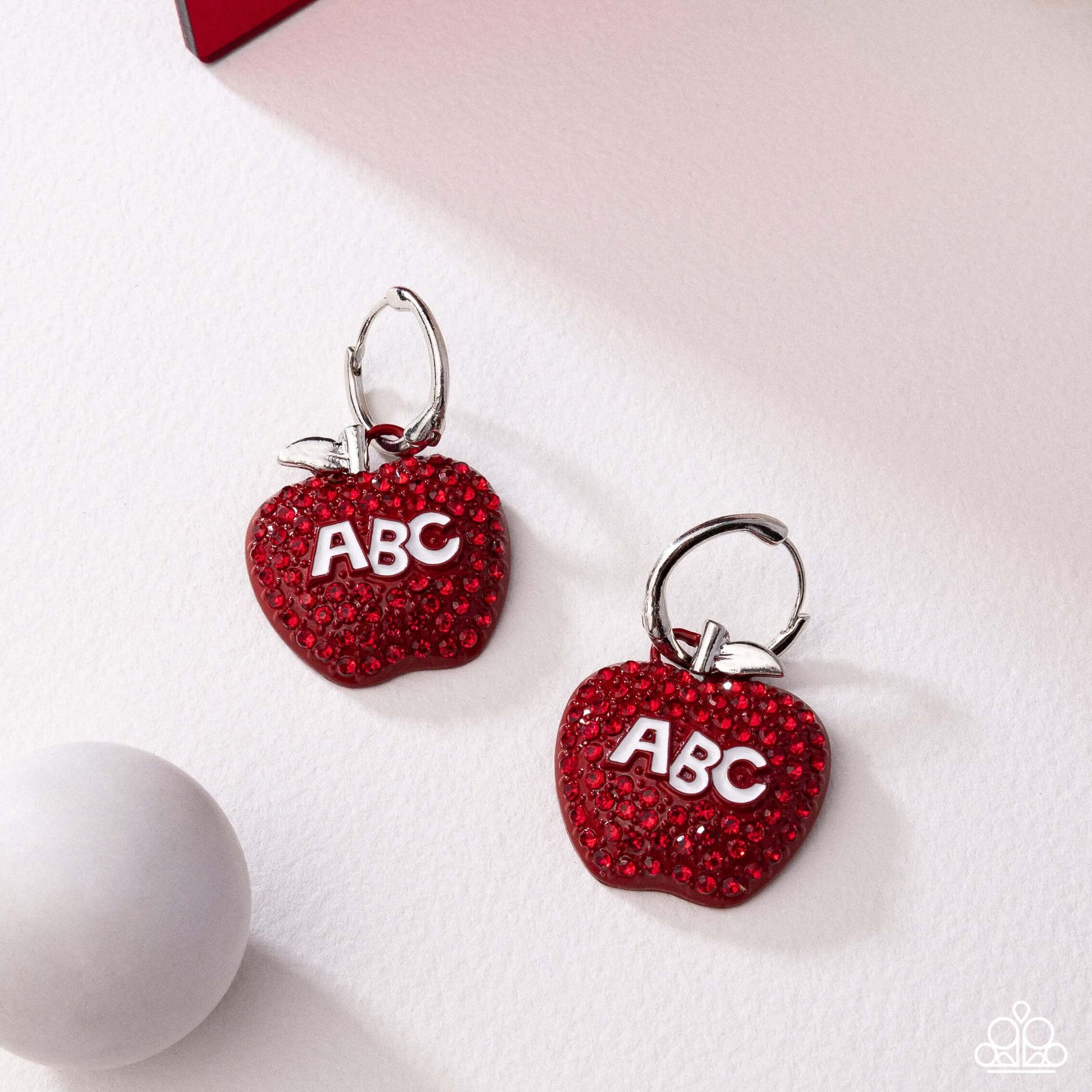 Adorable ABCs - Red Paparazzi Life of the Party Hoop Earrings Accessories,earrings,hinge closure,Hoops,Red,Tiny Hoops