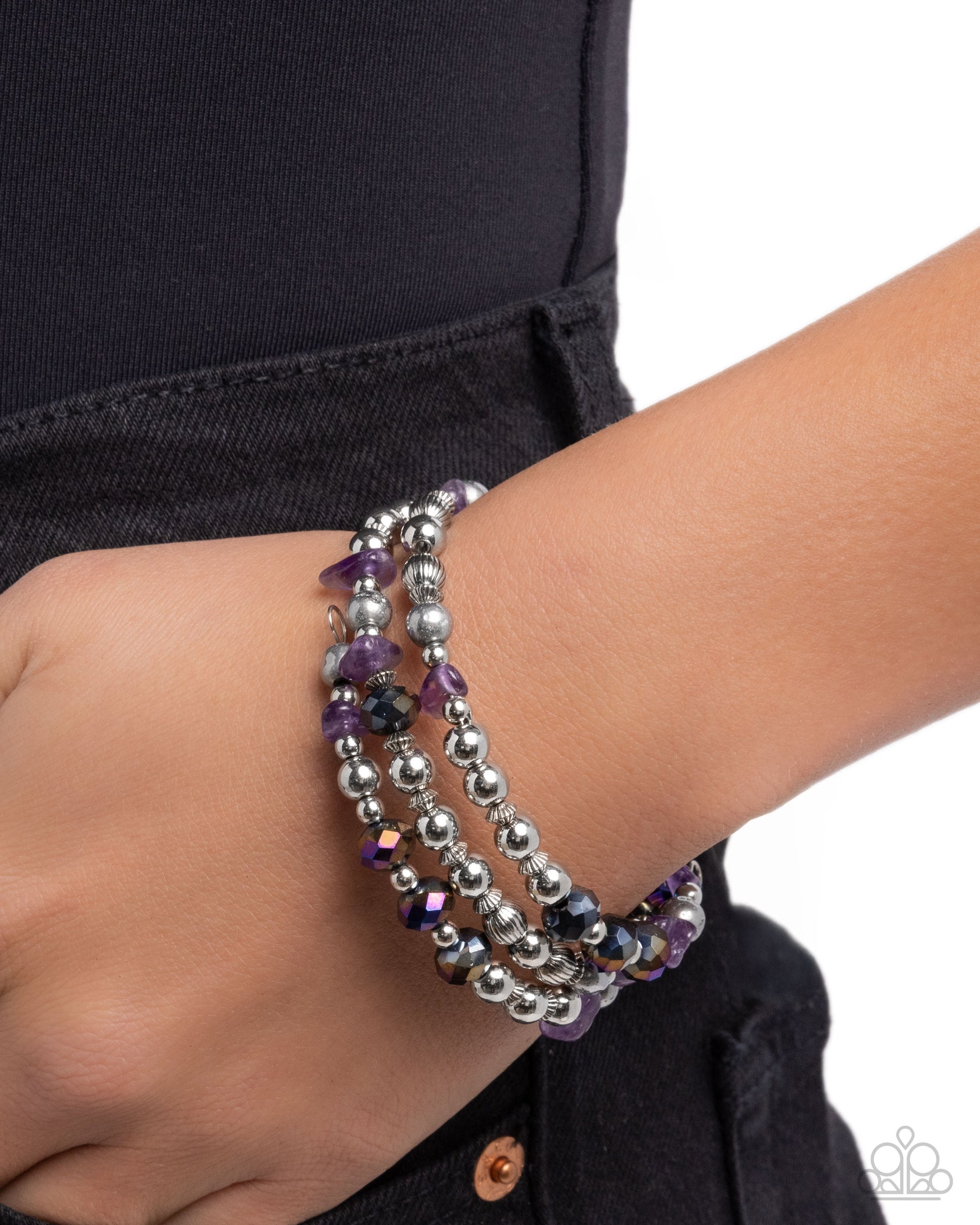 PREORDER ~ Fresh Fantasy Paparazzi Infinity Wrap Bracelet Accessories,amethyst stones,Bracelet,Coil Bracelet,Infinity Wrap,purple