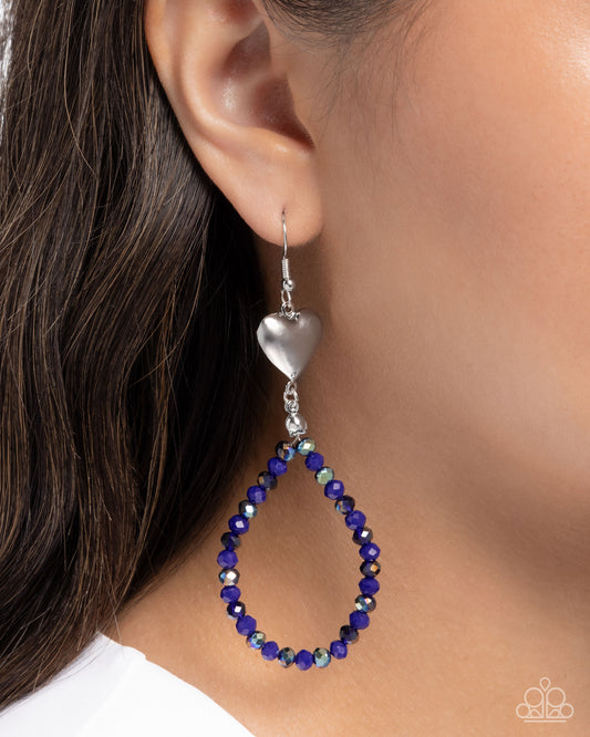 Treasured Teardrops - Blue Paparazzi Earrings