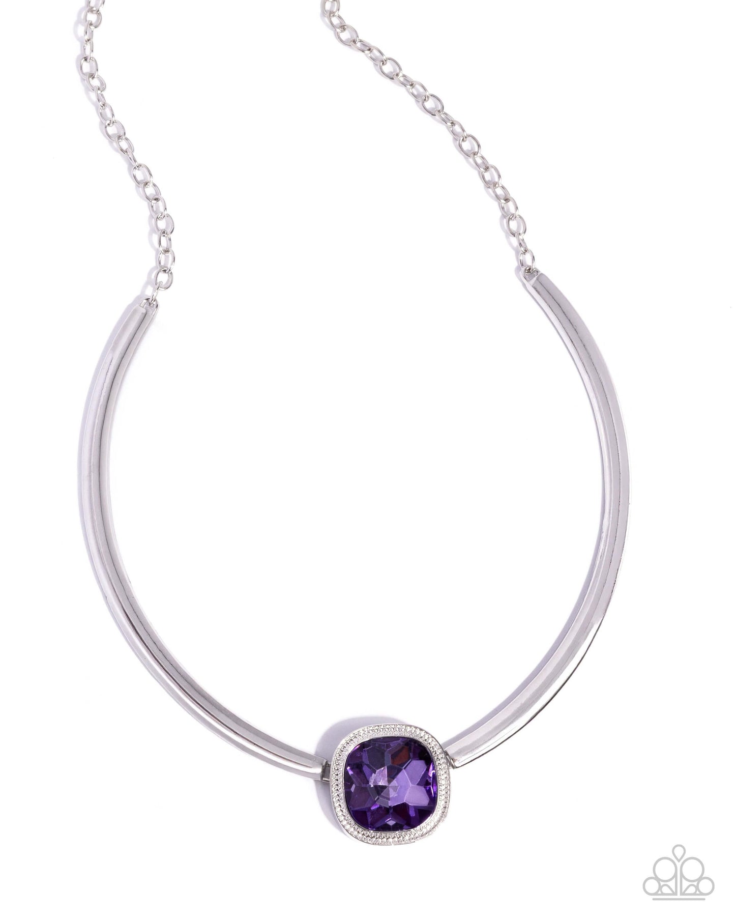 Asscher Assumption - Necklace/Bracelet Paparazzi Set Accessories,purple,Set,Silver Accents