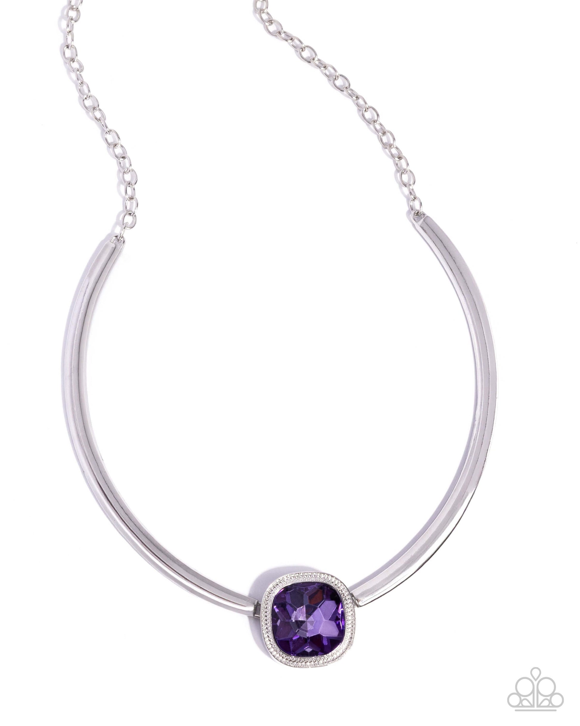 Asscher Assumption - Necklace/Bracelet Paparazzi Set Accessories,purple,Set,Silver Accents