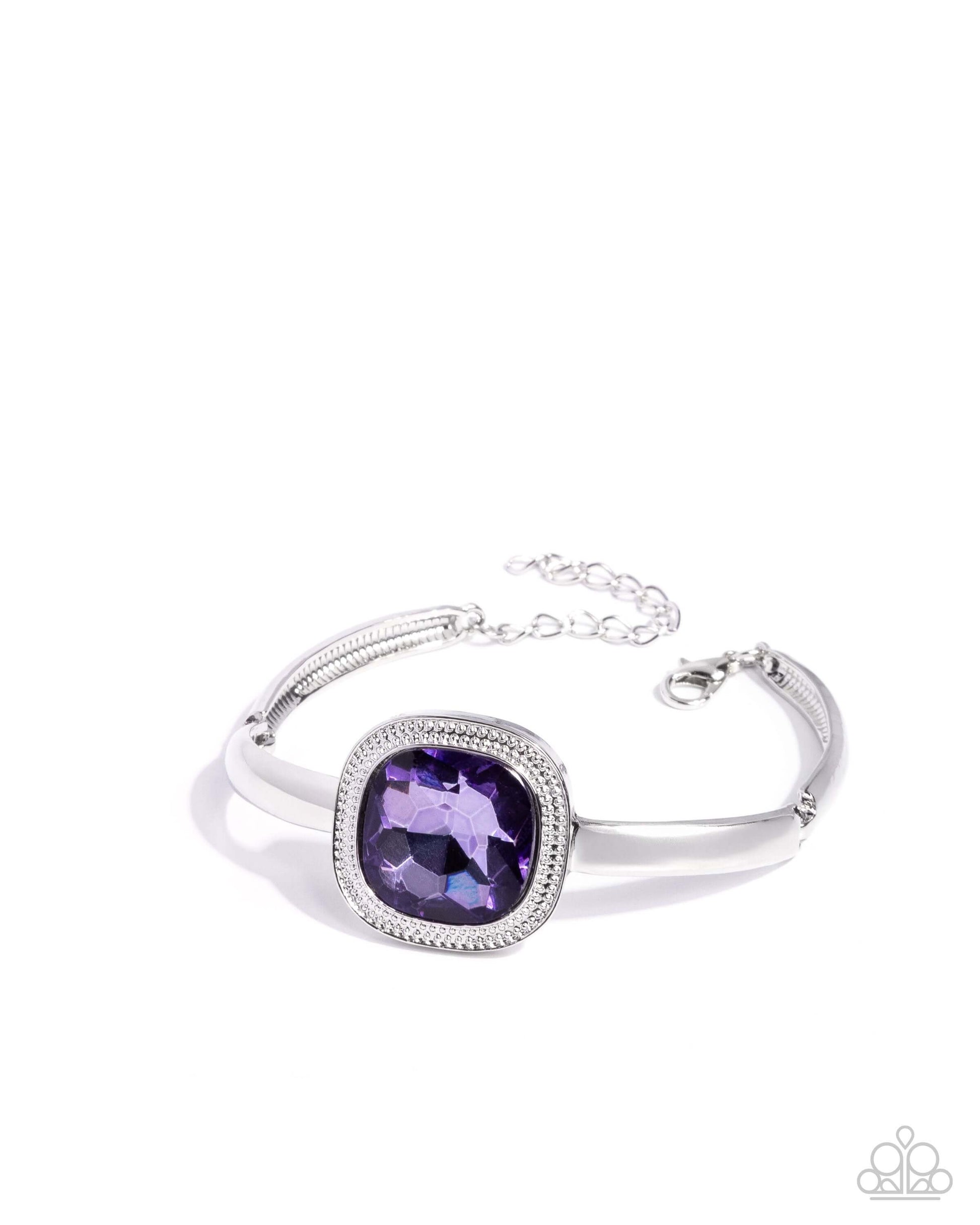 Asscher Assumption - Necklace/Bracelet Paparazzi Set Accessories,purple,Set,Silver Accents