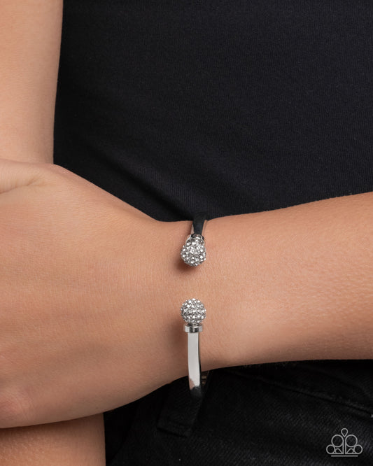 Poetic Pizzazz - White Paparazzi Hinge Bracelet