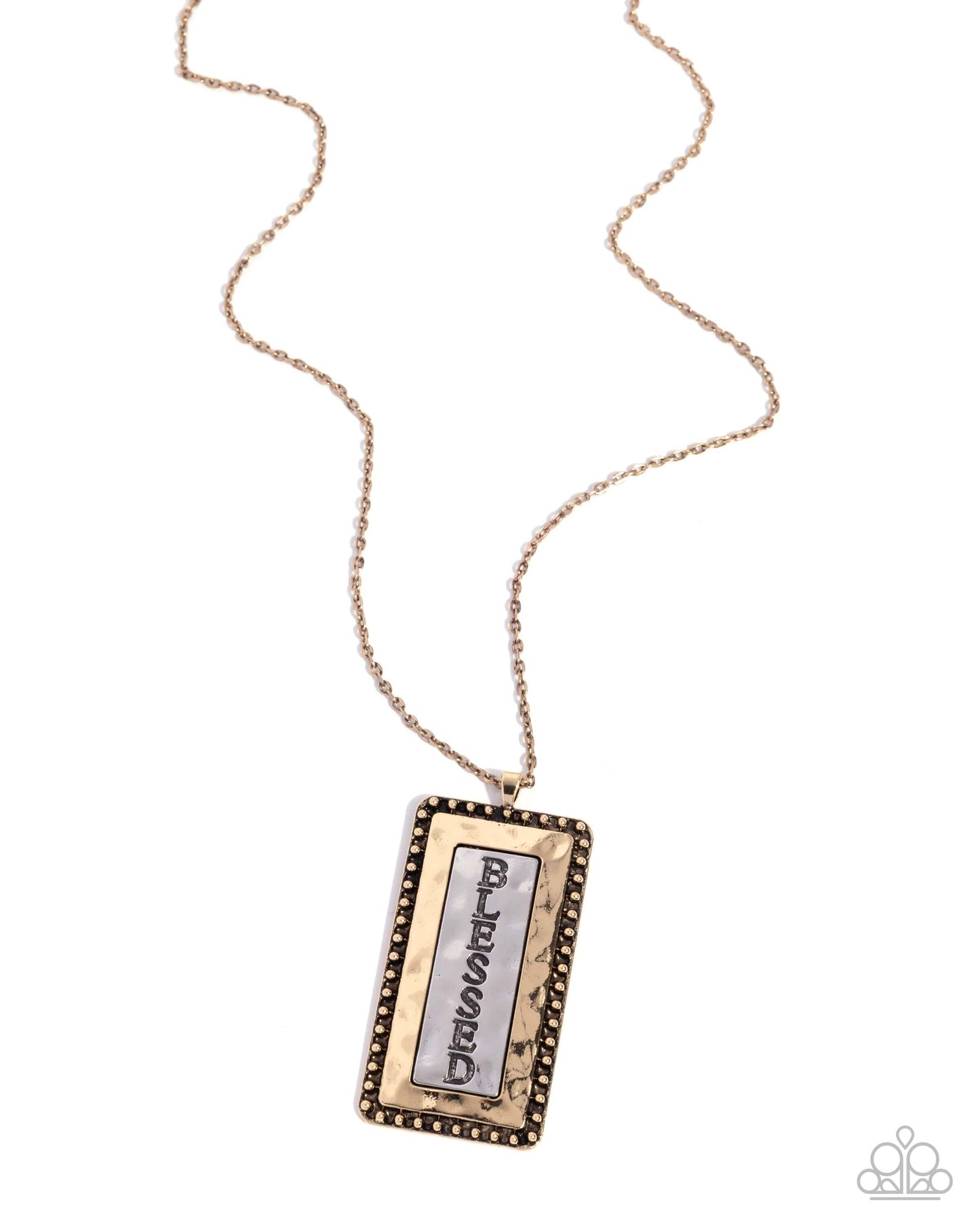 Bountifully Blessed - Gold Paparazzi Necklace Accessories,Faith,Gold,Necklace,Short Necklace