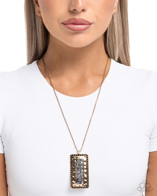 Bountifully Blessed - Gold Paparazzi Necklace Accessories,Faith,Gold,Necklace,Short Necklace