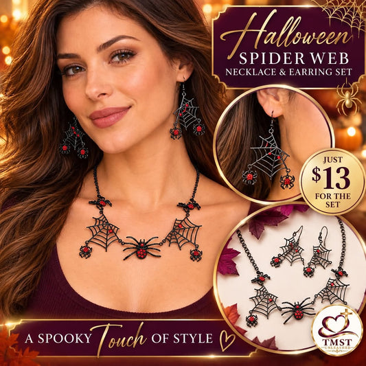 Midnight Web™ Spider Statement Necklace/Earring Set