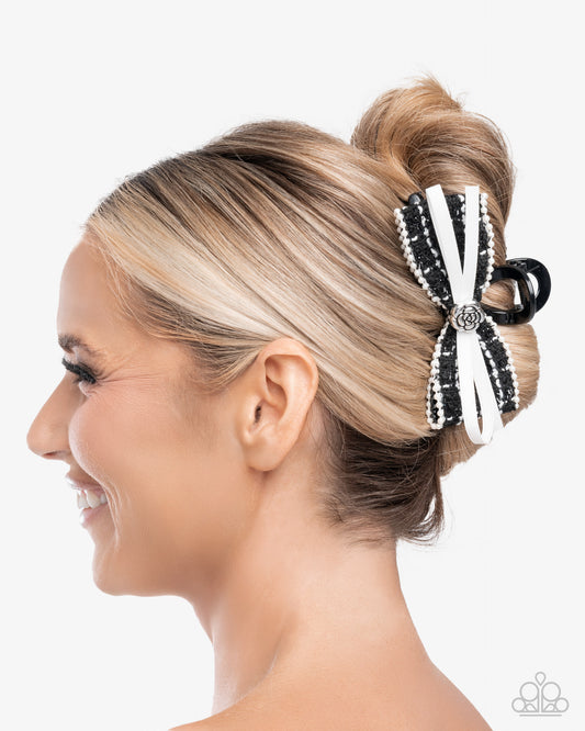 PREORDER ~ Private School - Black Paparazzi Hair Accessories Accessories,Black,Hair Clips