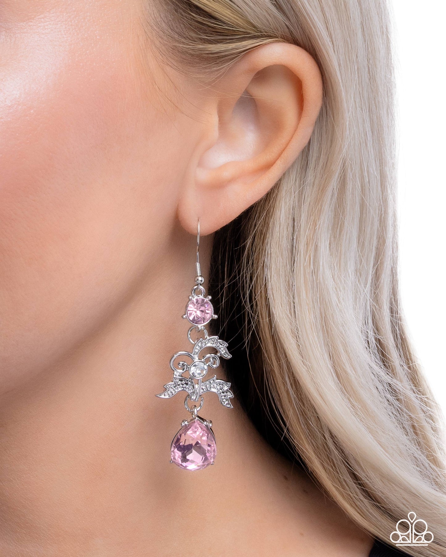 PREORDER ~ Spiral Sashay - Pink Paparazzi Floral Earrings