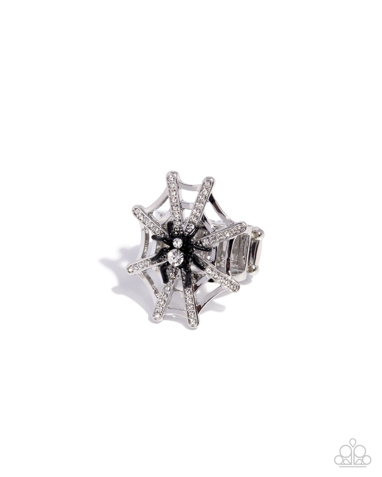 Spiderweb Shimmer - Black Paparazzi Halloween Ring