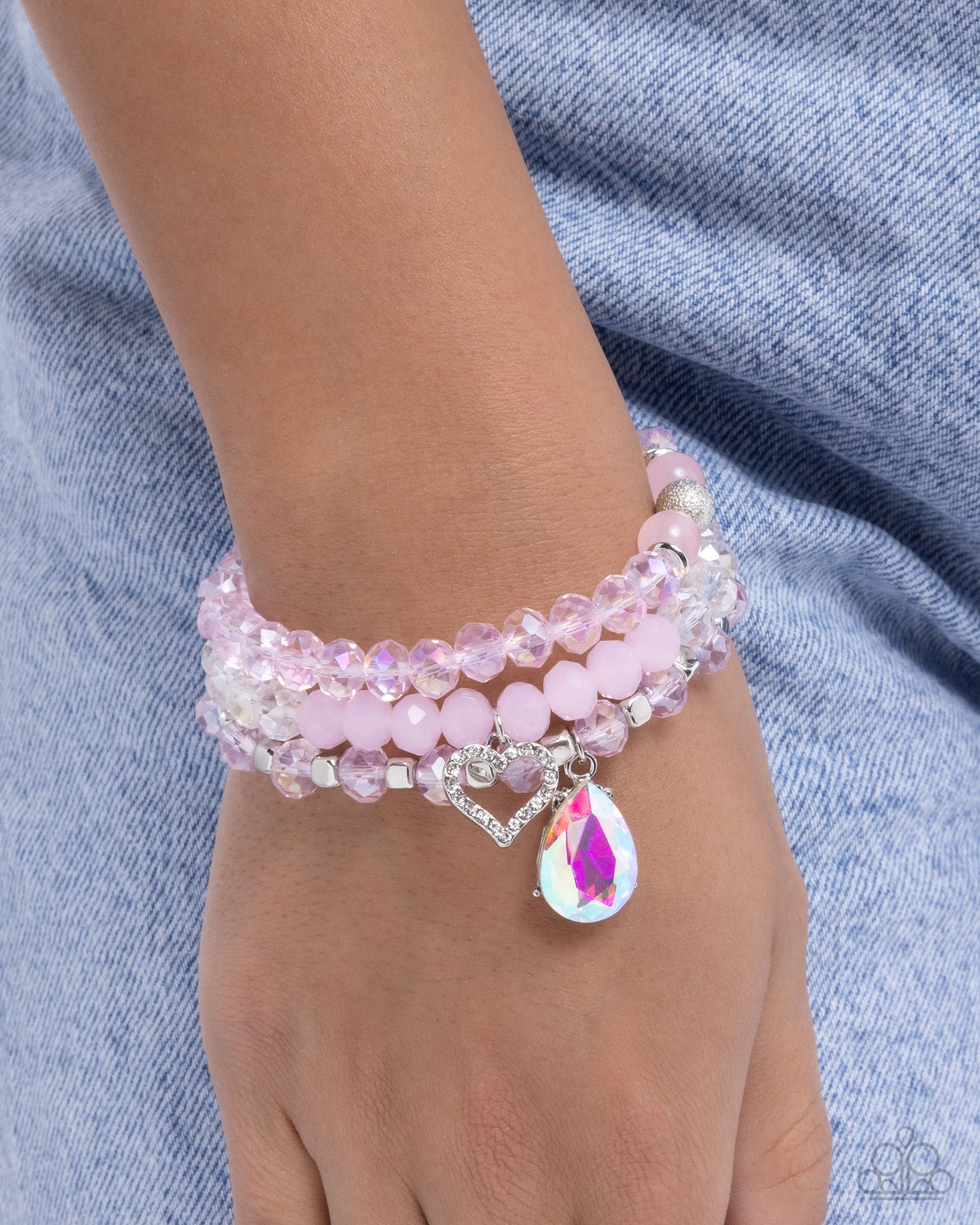 PREORDER ~ Lasting Layers - Pink Paparazzi Heart Bracelet