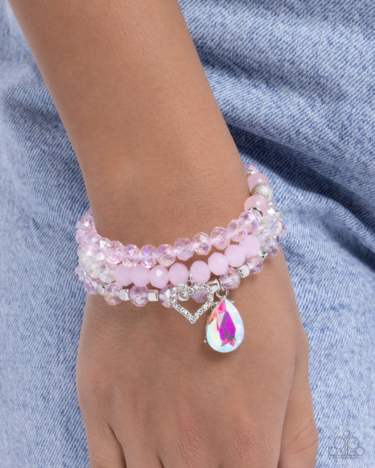 PREORDER ~ Lasting Layers - Pink Paparazzi Heart Bracelet