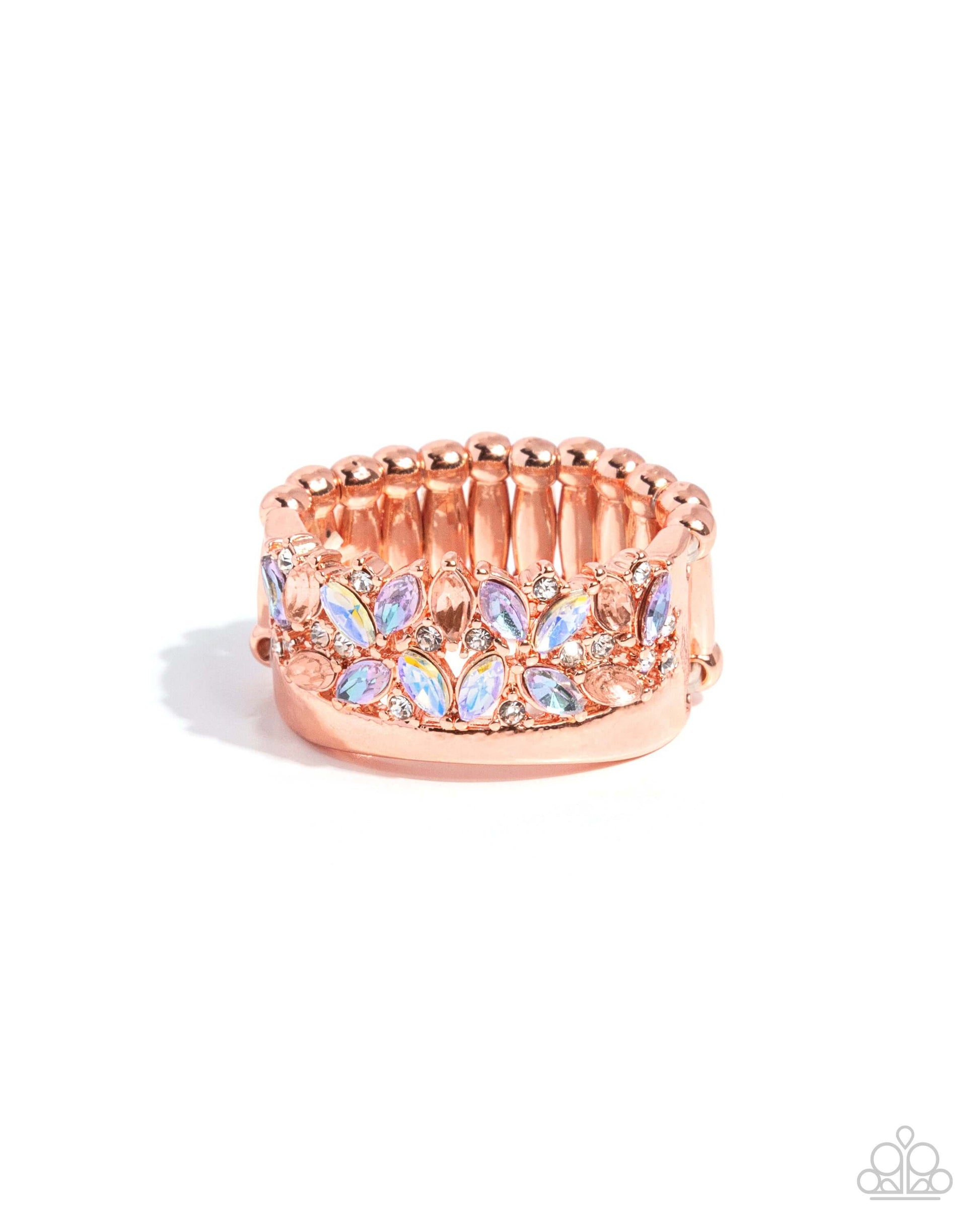 Crowning Chic - Copper Paparazzi Ring Accessories,Copper,Iridescence,Ring