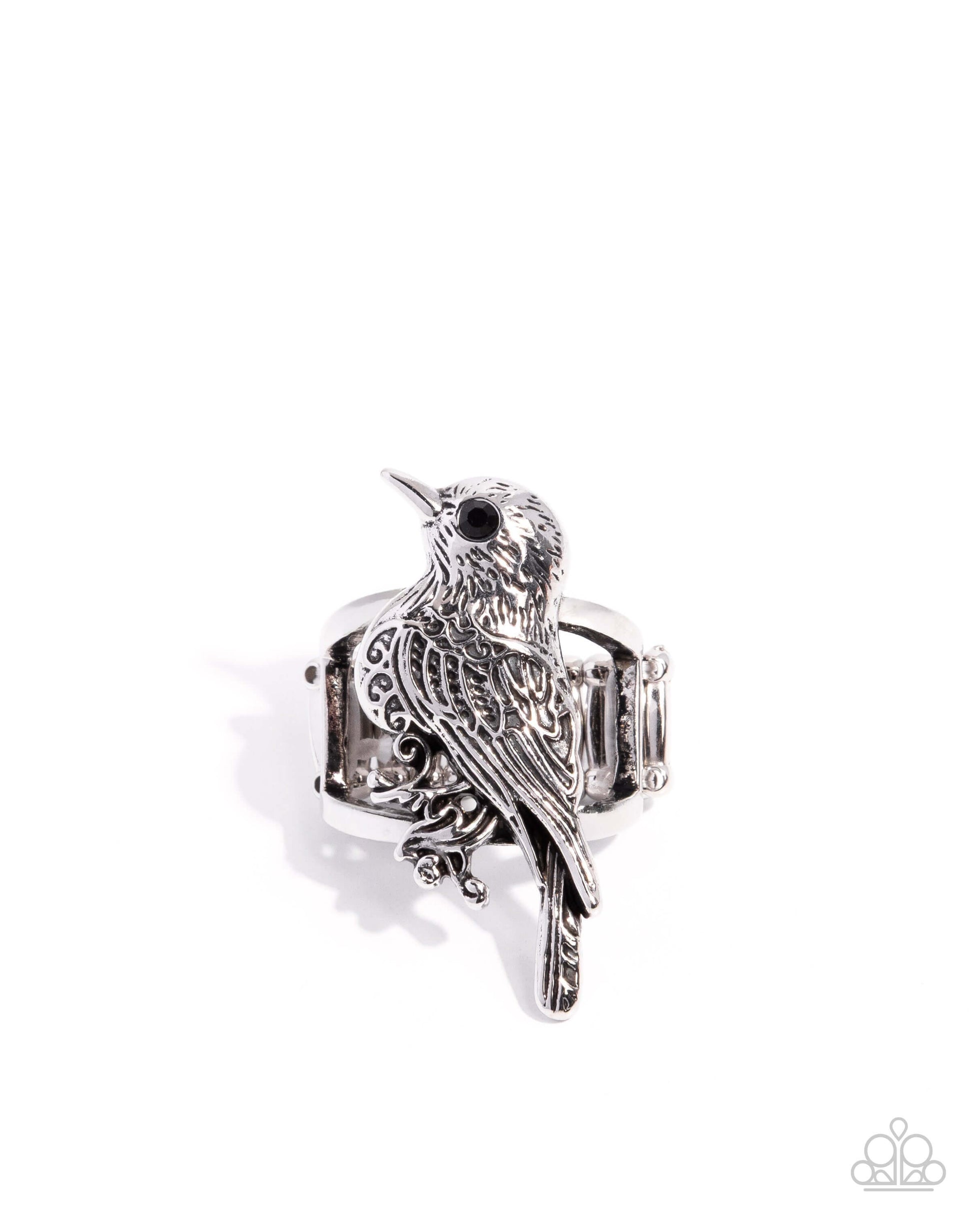 Songbird Season - Silver Paparazzi Ring Accessories,Bird,Ring,Silver
