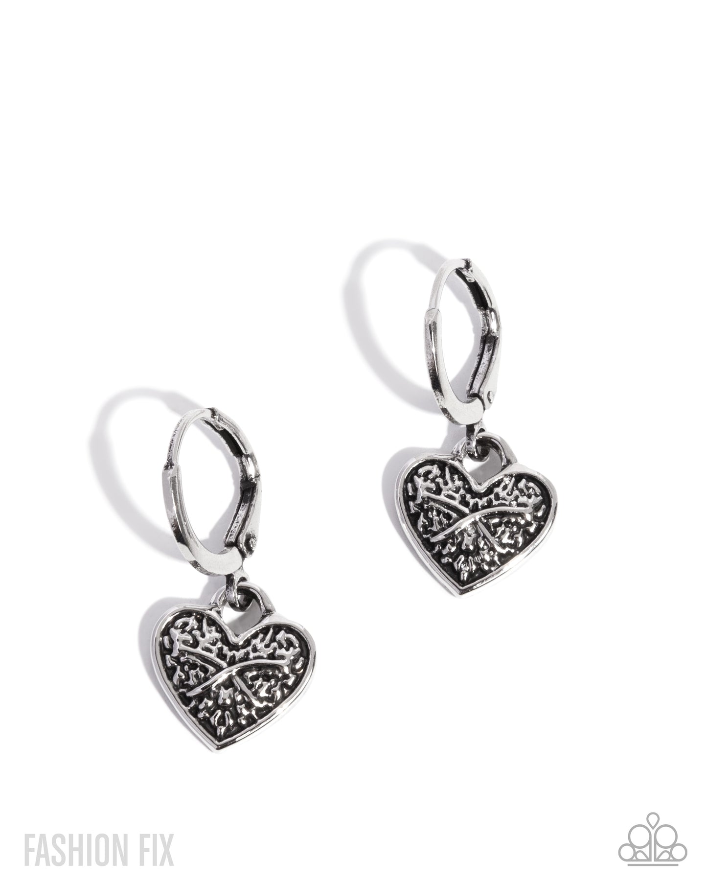 Enduring Effort - Silver Paparazzi Heart Hoop Earrings