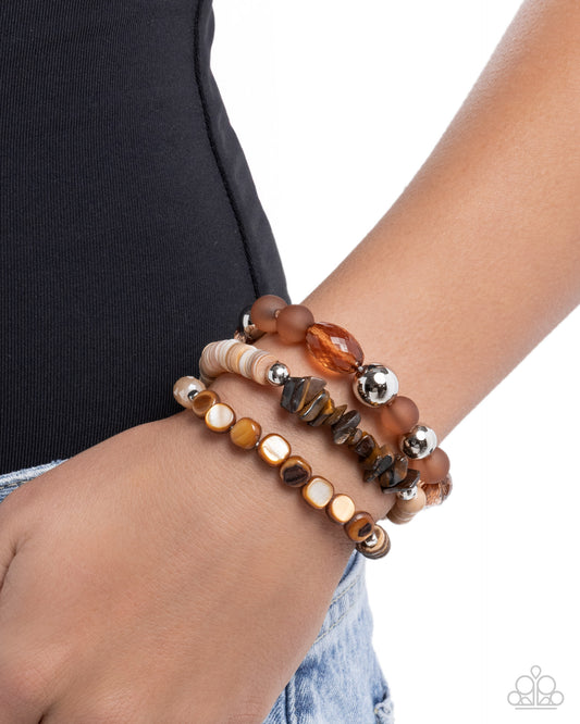 PREORDER ~ Seasonal Stretch - Brown Paparazzi Bracelet