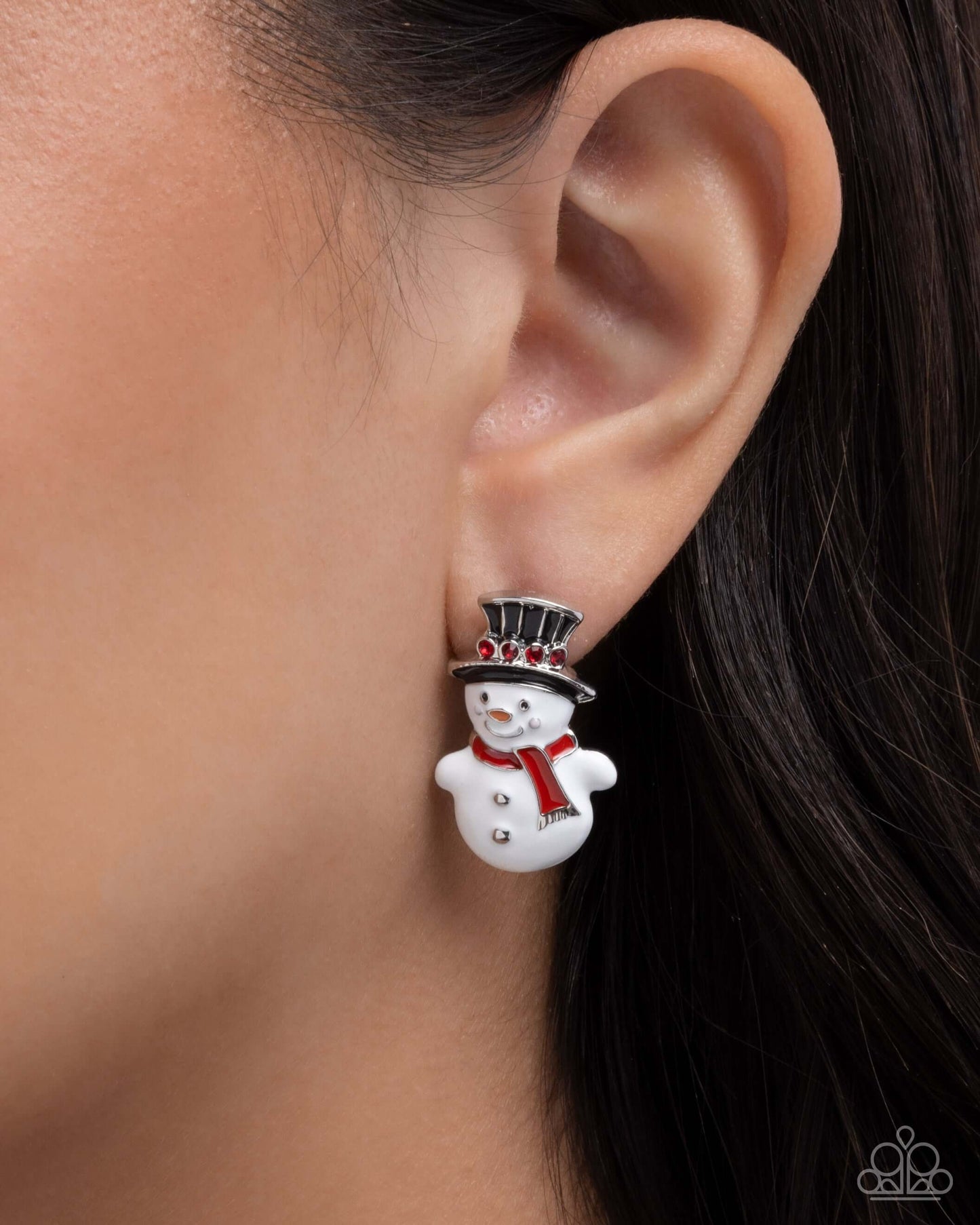 Frosty Flair - Multi Paparazzi Snowman Post Earrings Accessories,earrings,Holiday,Multicolor,Post