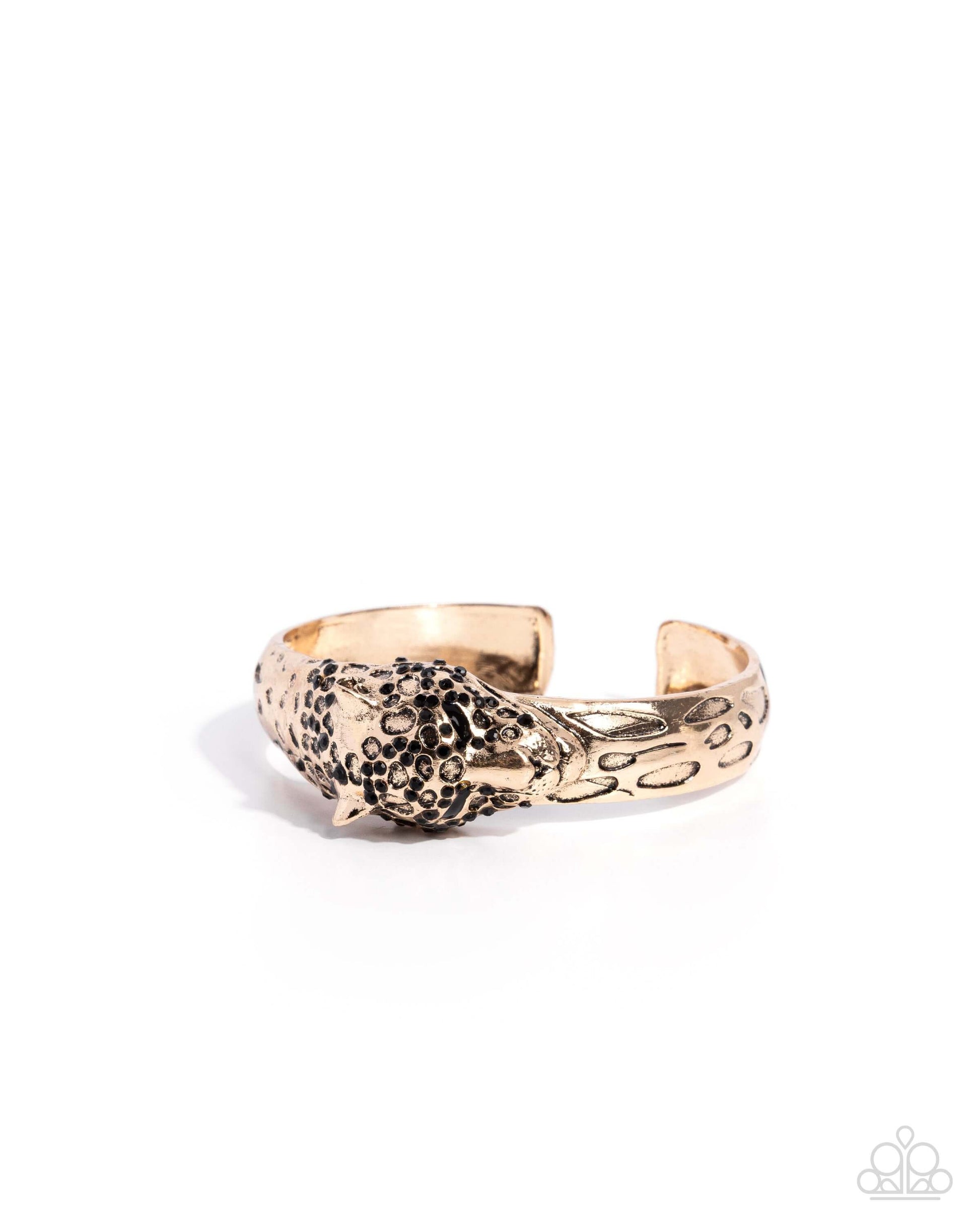 Cheetah Chapter - Gold Paparazzi Cuff Bracelet Accessories,Animal Lovers,Bracelet,Cuff,Gold