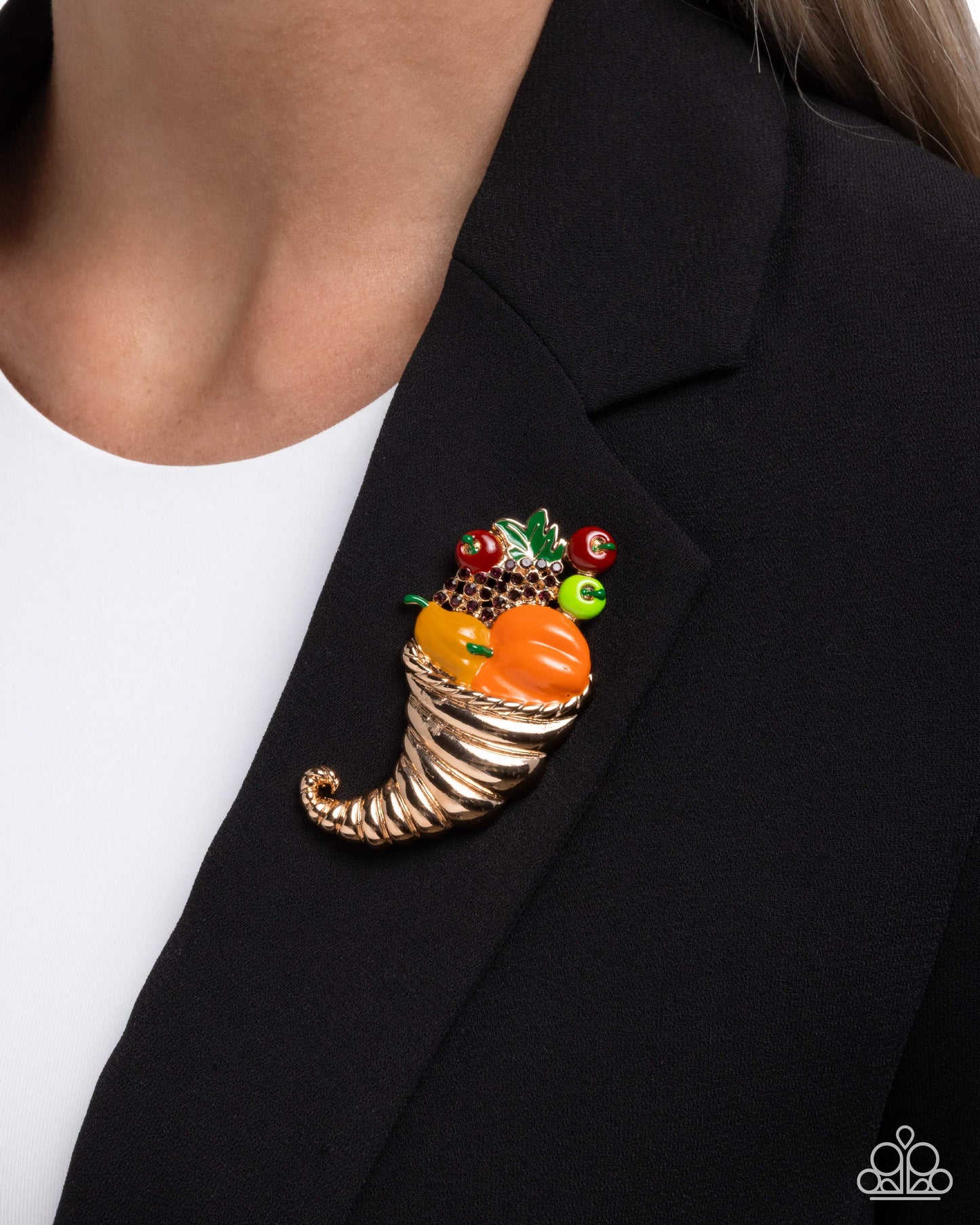 PREORDER ~ Cornucopia Chic - Multi Paparazzi Fall Brooch