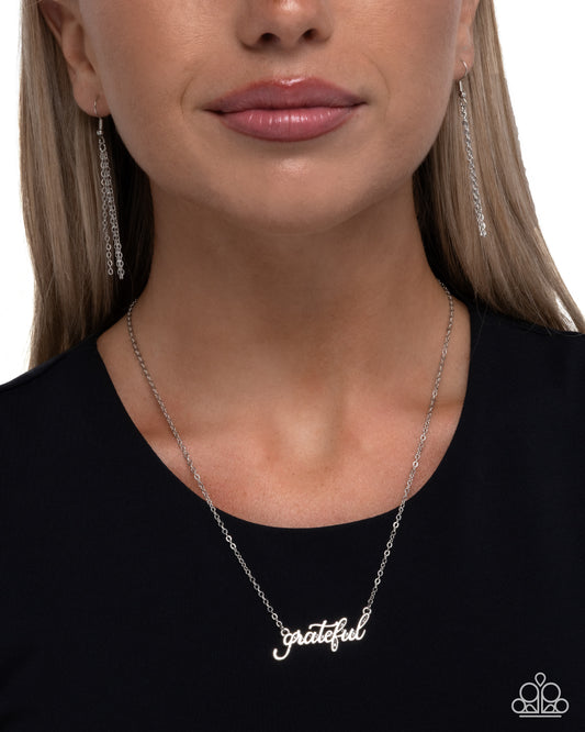 PREORDER ~ Grateful for You - Silver Paparazzi Necklace