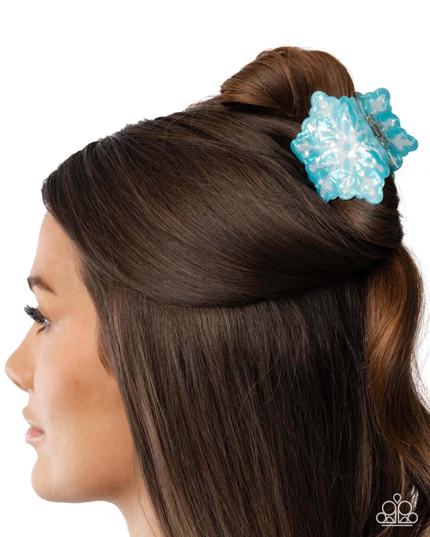 Snowflake Sparkle - Blue Paparazzi Hair Clip Accessories,Blue,Hair Clips,Holiday