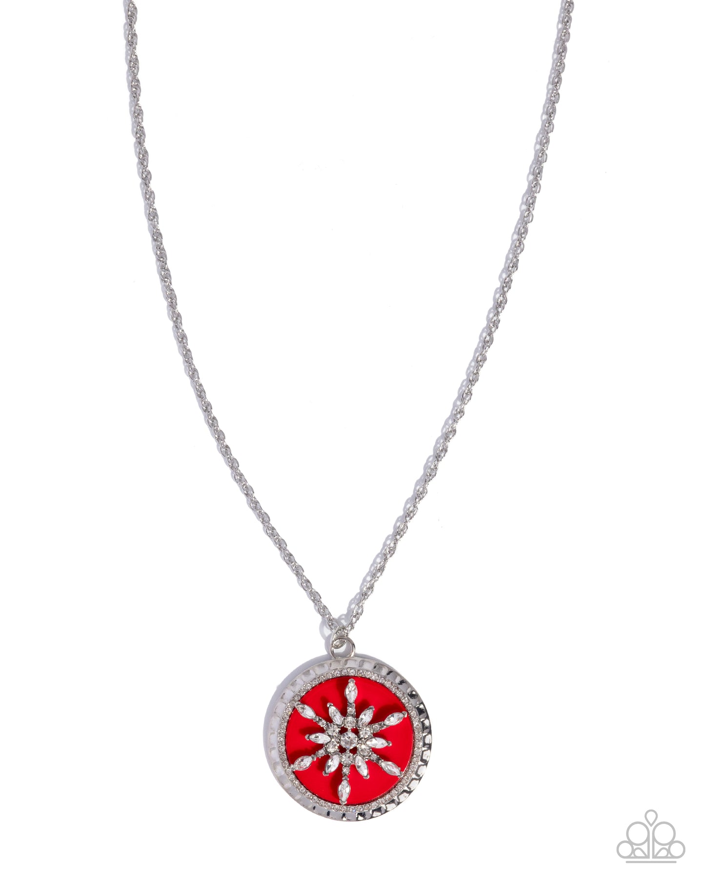 Snowflake Story - Red Paparazzi Christmas Inspired Necklace