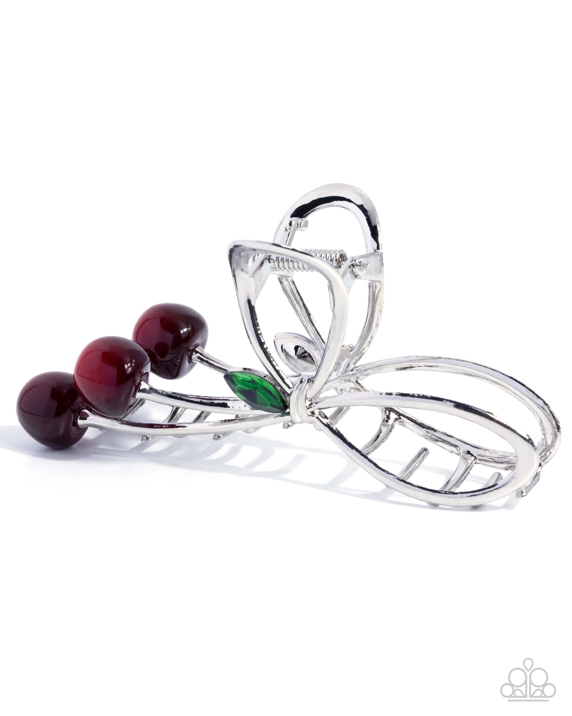 Ripe Cherries - Red Paparazzi Hair Clip Accessories,Bow,Hair Clips,New Arrival,Red