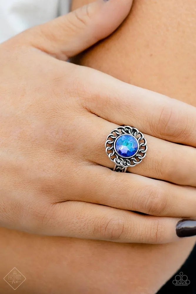 Paparazzi Round Shimmer Gem Silver Ring